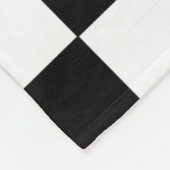 Black and White Squares Checkered Blanket フリースブランケット (角)