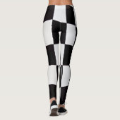Black and White Squares Pattern Leggings – Classic レギンス (裏面)