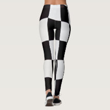Black and White Squares Pattern Leggings – Classic