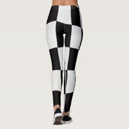 Black and White Squares Pattern Leggings – Classic レギンス