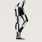 Black and White Squares Pattern Leggings – Classic レギンス (右)