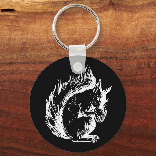 Black and White Squirrel Art キーホルダー (裏面)