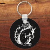 Black and White Squirrel Art キーホルダー (正面)