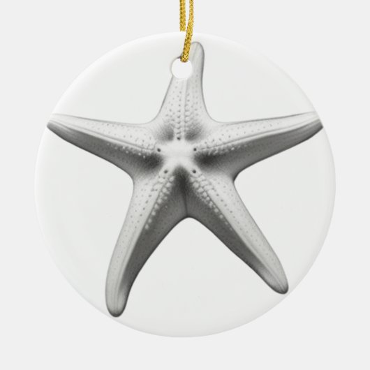 Black and White Starfish セラミックオーナメント (正面)