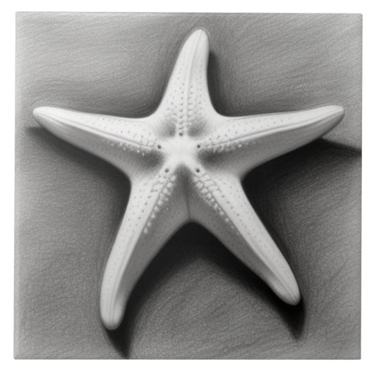 Black and White Starfish タイル (正面)