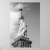 Black and White Statue of Liberty Wall Poster ポスター (正面)