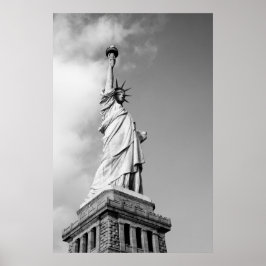 Black and White Statue of Liberty Wall Poster ポスター