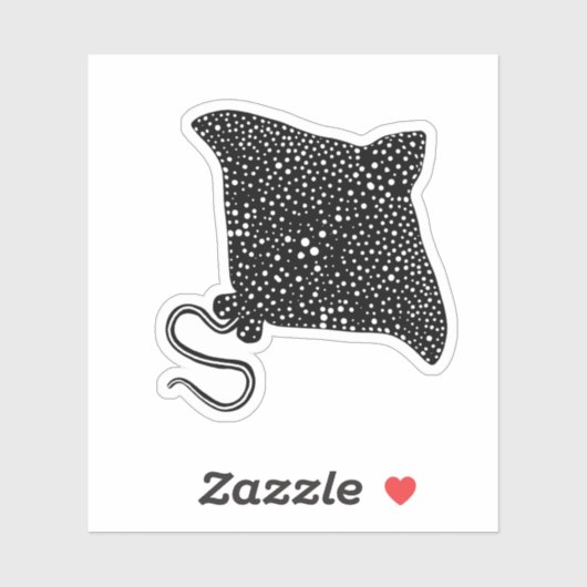 Black and White Stingray Sticker シール (シート)