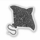 Black and White Stingray Sticker シール (正面)