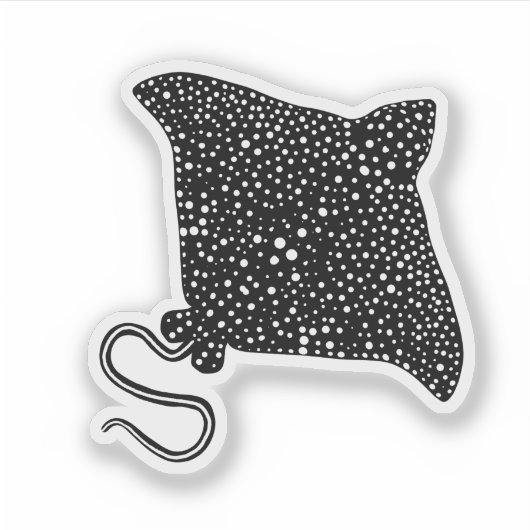 Black and White Stingray Sticker シール (正面)