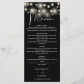 Black And White String Lights Wedding Dinner メニュー (正面)