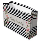 Black And White Stripe ラージペーパーバッグ (裏面アングル)