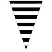 Black And White Stripe Bunting Banner バンティングフラッグ (第1の旗)