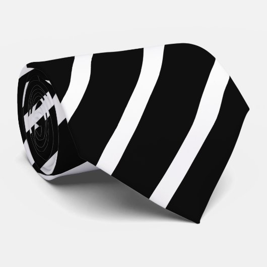 Black and White Striped ネクタイ (ロール)