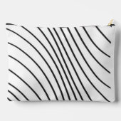 Black and white striped Abstract minimal Monogram  アクセサリーポーチ (裏面)