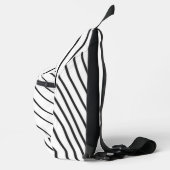 Black and white striped Abstract minimal Monogram  スリングバッグ (右)