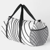 Black and white striped Abstract minimal Monogram  ダッフルバッグ (右コーナー)