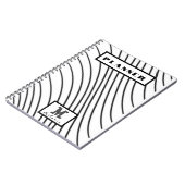 Black and white striped Abstract minimal Monogram  ノートブック (左側)
