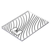 Black and white striped Abstract minimal Monogram  ノートブック (左側)