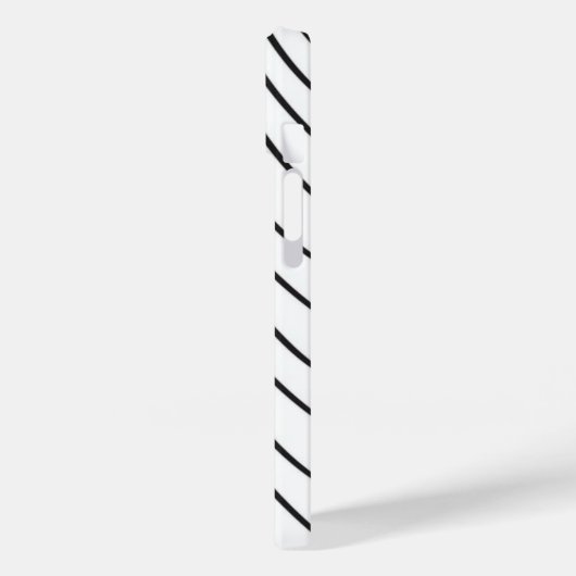 Black and white striped Abstract minimal Monogram Case-Mate iPhoneケース (裏面 / 左)