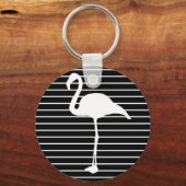Black and White Striped Flamingo キーホルダー (正面)