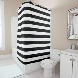 Black and White Stripes Shower Curtain シャワーカーテン