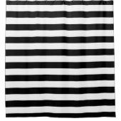 Black and White Stripes Shower Curtain シャワーカーテン (正面)