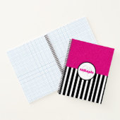 Black and White Stripes with Pink Glitter ノートブック (内部)