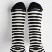 Black and white stripes with your initials ソックス (上部)