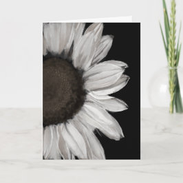 Black and White Sunflower Greeting Card カード