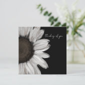 Black and White Sunflower Thinking Of You Card カード (スタンド正面)