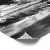 Black and White Sunset Ocean Lighthouse ポスター (角)