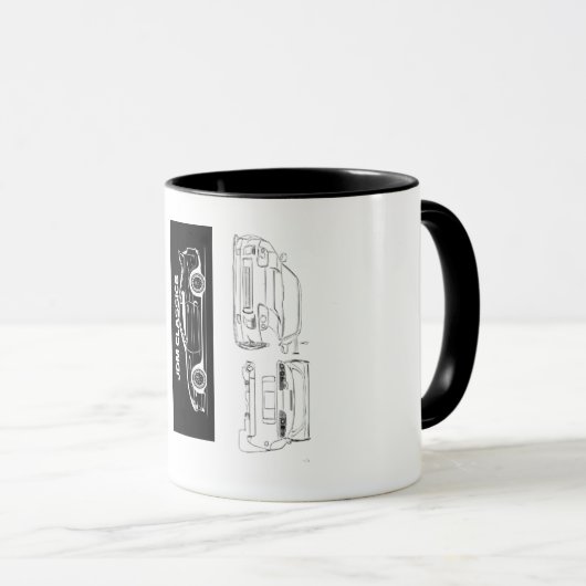 Black and White Supra Mug | Piston & Thread マグカップ (正面右)