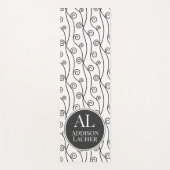 Black and White Swirls ヨガマット (正面)