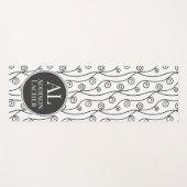 Black and White Swirls ヨガマット (正面(横))