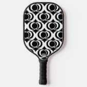 Black and White Swirls Pickleball Paddle ピックルボールラケット (裏面)