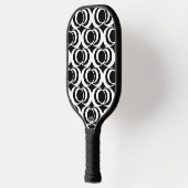 Black and White Swirls Pickleball Paddle ピックルボールラケット (左)