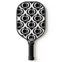 Black and White Swirls Pickleball Paddle