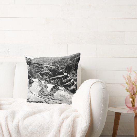 Black and White Symphony of the Banaue Rice Terrac クッション (ソファ)