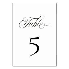 Black and White Table Number Card テーブルナンバー