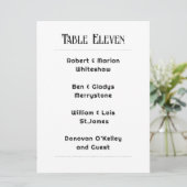 Black and White Table Number Guest List Card プログラム (スタンド正面)