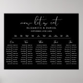 Black And White Table Plan Wedding Seating Chart ポスター (正面)
