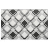Black and white tartan, buffalo plaid, tiles, tile ファブリック (ファットクウォーター)
