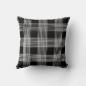 Black and White tartan plaid クッション (裏面)