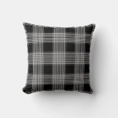 Black and White tartan plaid クッション (正面)