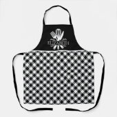 Black and White Tartan Plaid Pattern エプロン (正面)