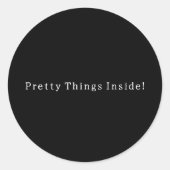 Black And White Text Pretty Things Quote Sticker ラウンドシール (正面)