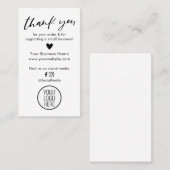 Black And White Thank You For Your Order Card コーリングカード (正面/裏面)