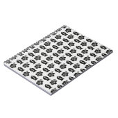 Black and White Tiki Fish and Flower Pattern ノートブック (左側)