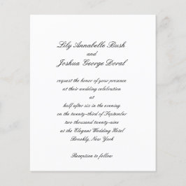 Black and White Timeless Budget Wedding Invitation チラシ